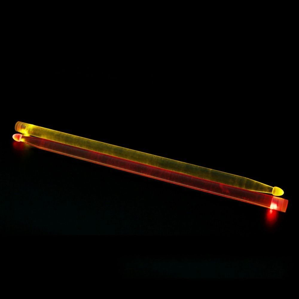 Drum Stick 5A - 2 個のカラフルな 5A 発光ドラムスティックアクリル暗闇で光るドラムスティックパーカッション明るい光
