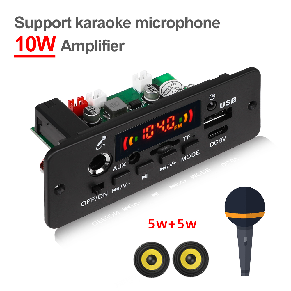 Audio Music Free Mp3 - Bluetooth 5.0を搭載した車の音楽プレーヤー,パワーアンプ,デコーダー,オーディオ,5v,2x5w