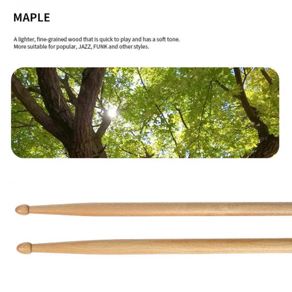 Drum Stick 5A - クラシック 5A/7A ドラムスティック 1 ペア木製ドラムスティックパーカッションメープル楽器アクセサリードラム