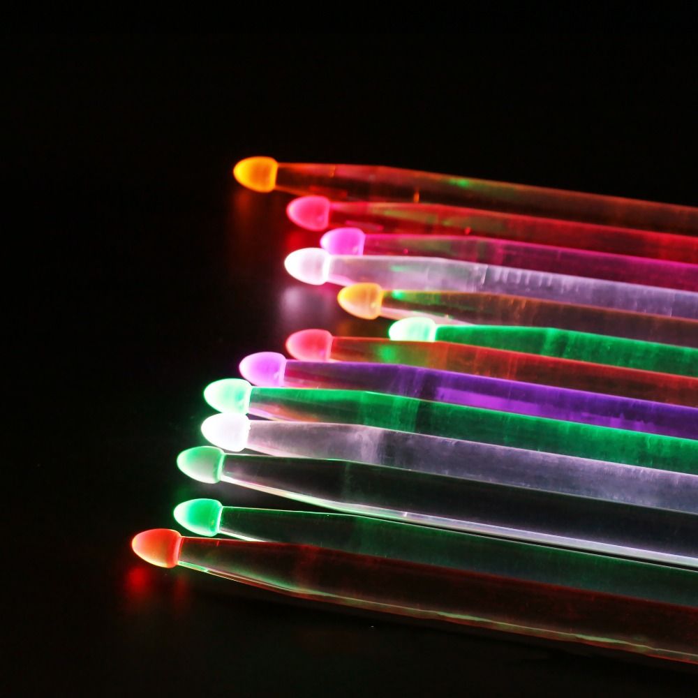 2 個のカラフルな 5A 発光ドラムスティックアクリル暗闇で - Drum Stick 5A のレビューと価格