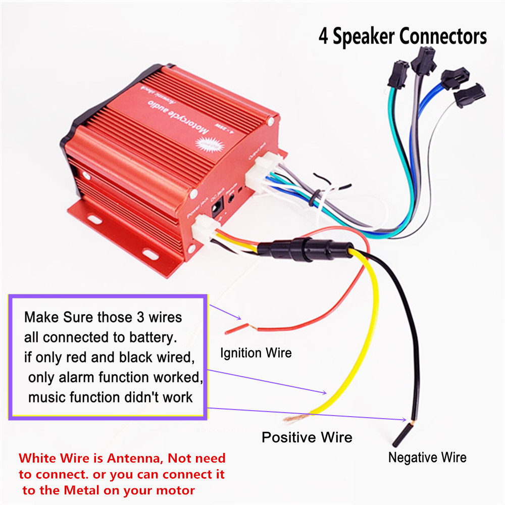 12V 4チャンネル UTV ATV ゴルフカート バイク用 - Audio Music Free Mp3 のレビューと価格