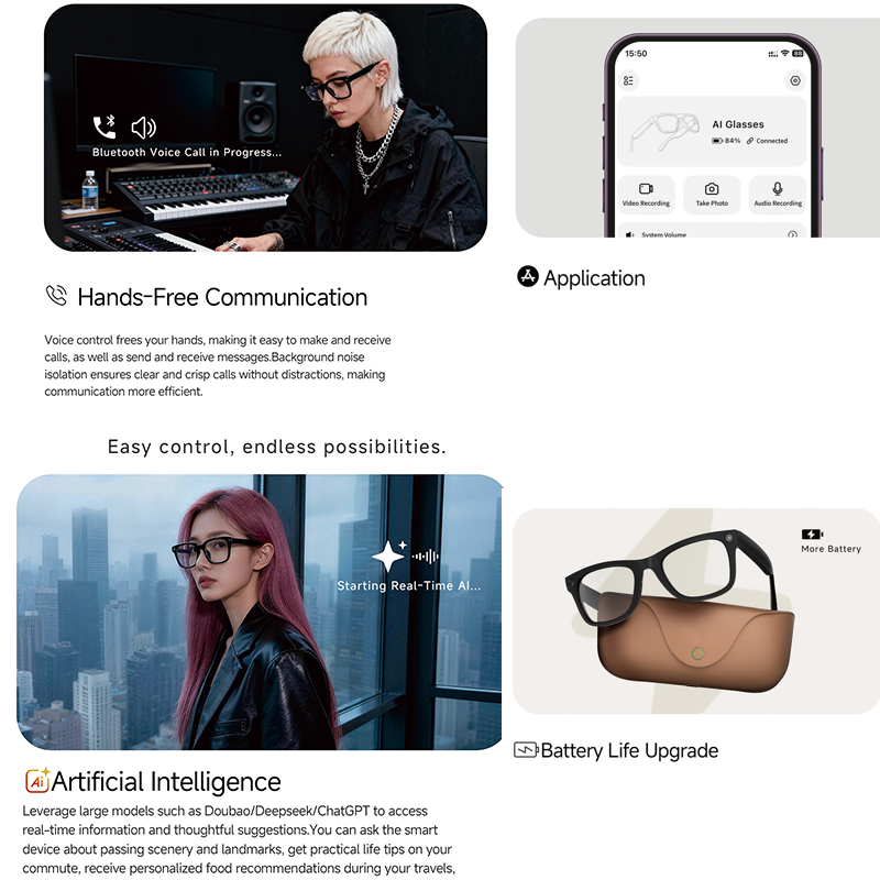2026 AIスマートグラス HD 800W手ブレ補正カメラ - Audio Music To Video Ai のレビューと価格