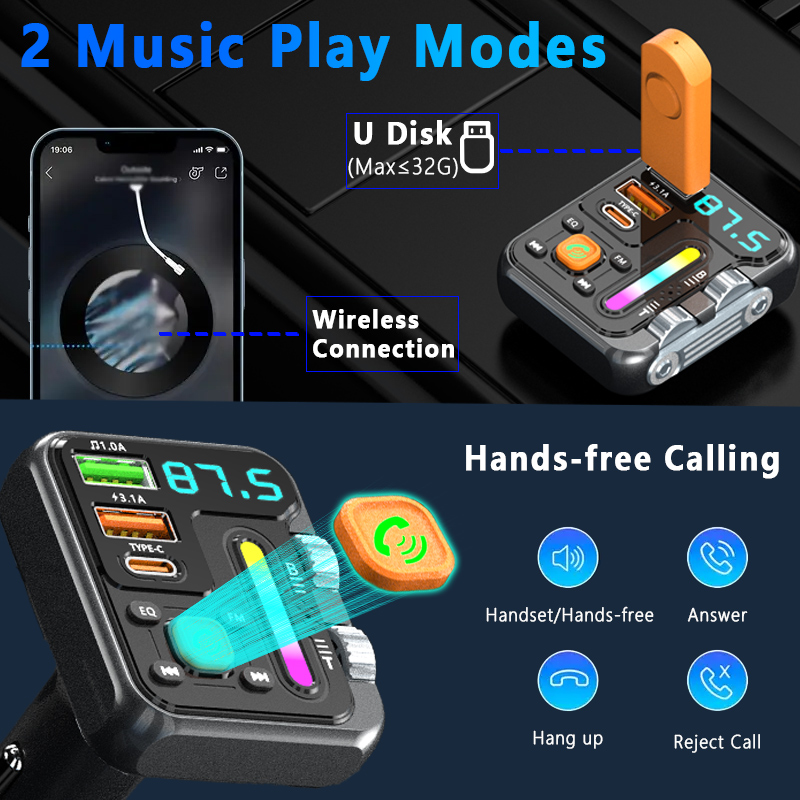 ワイヤレスカーMP3プレーヤー、FMトランスミッター、USB - Audio Music Free Mp3 のレビューと価格