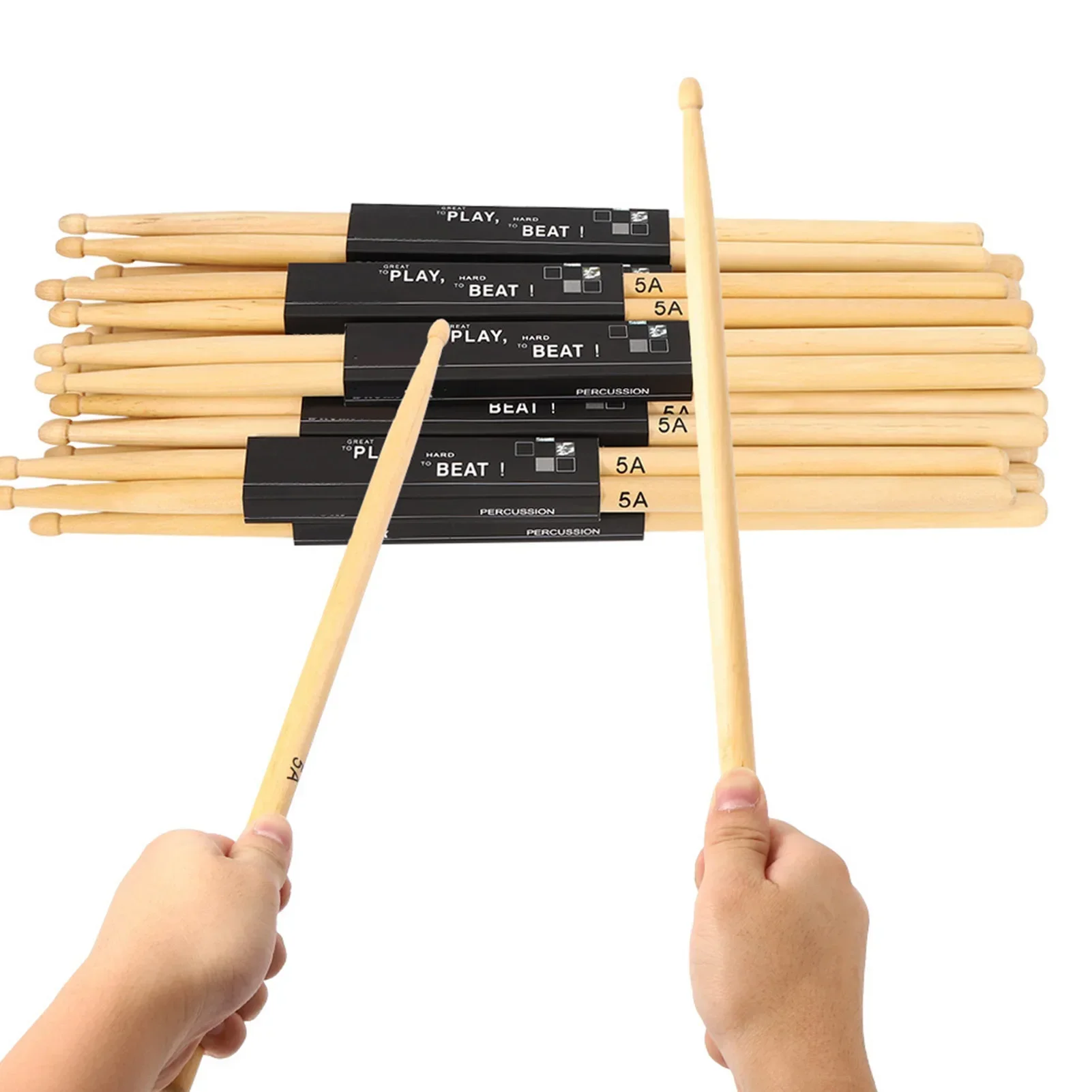 12 ペア ティアドロップ型スティックヘッドドラムスティック - Drum Stick 5A のレビューと価格